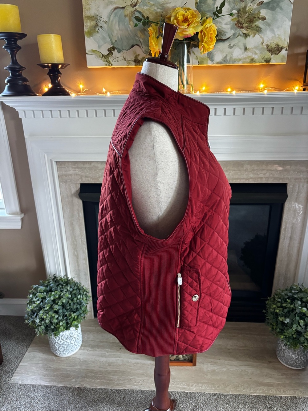 *NEW* Chico’s Quilted Rim Trimmed Sleeveless Vest - Size 2X - Picture 6 of 9